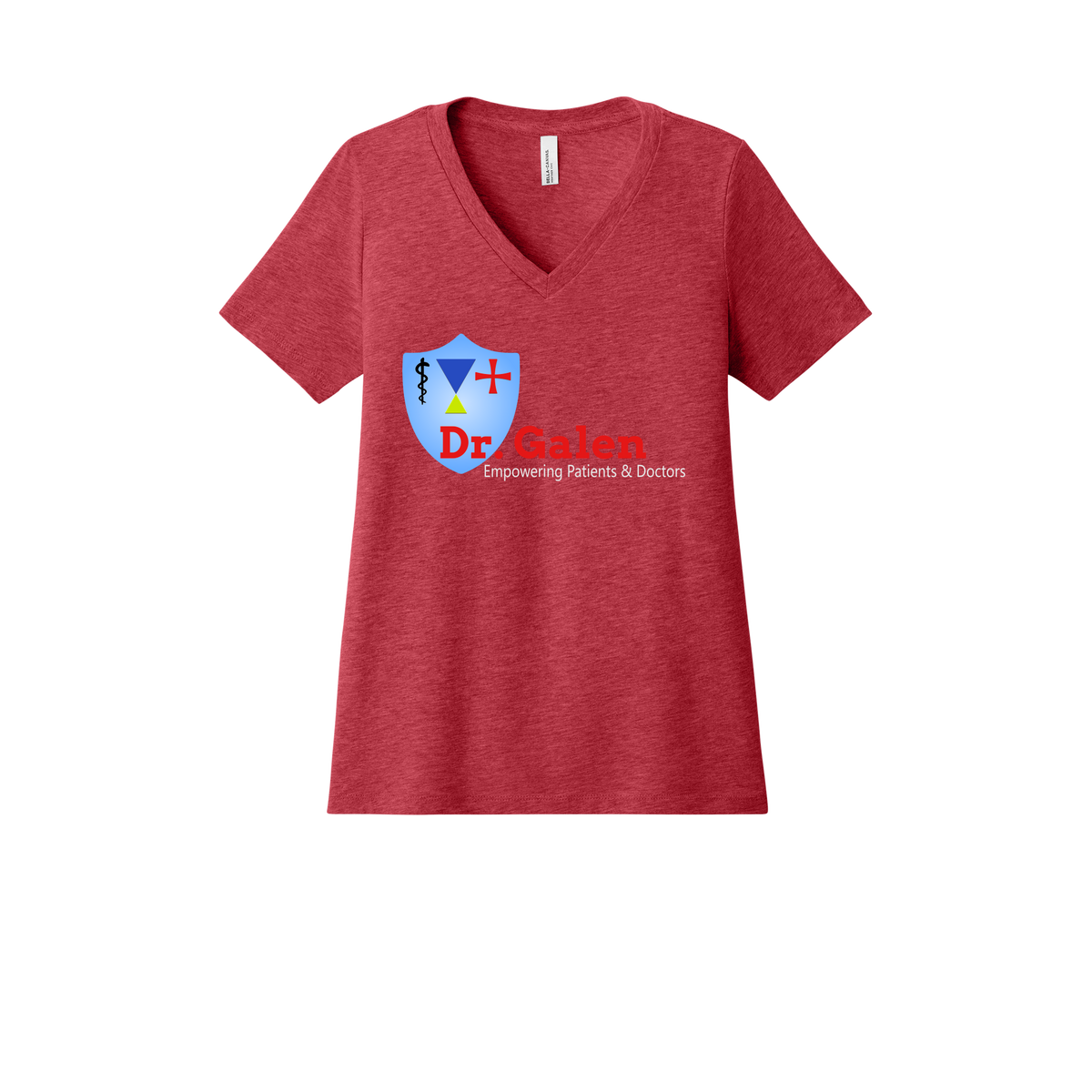 drgalen-womens-relaxed-v-neck-tee-dtf-front-6405CVC-heatherred-flat-front