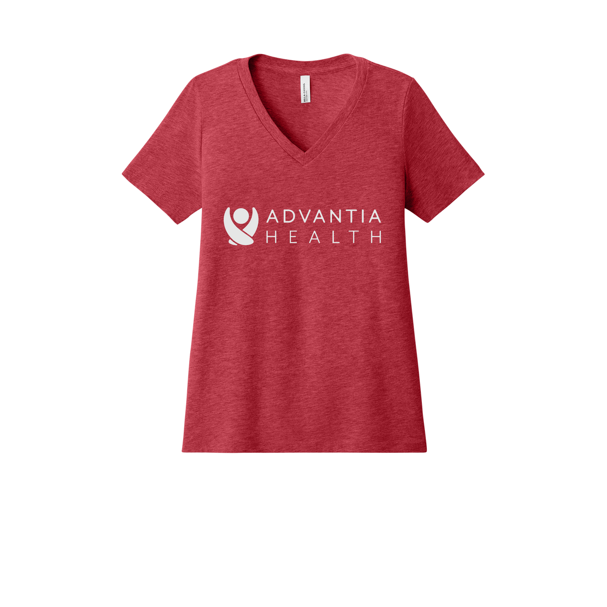 advantiahealth-womens-relaxed-v-neck-tee-dtf-front-6405CVC-heatherred-flat-front