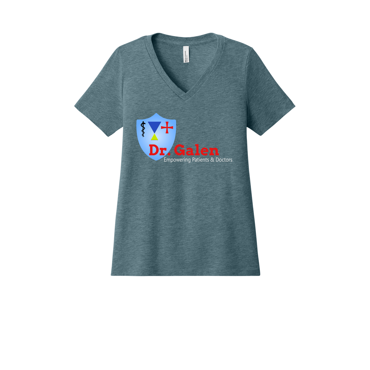 drgalen-womens-relaxed-v-neck-tee-dtf-front-6405CVC-heatherslate-flat-front