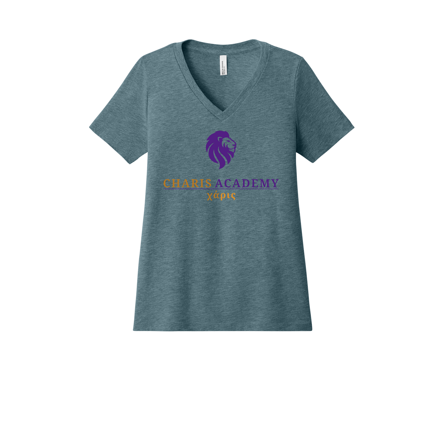 cahazleton-womens-relaxed-v-neck-tee-dtf-front-6405CVC-heatherslate-flat-front