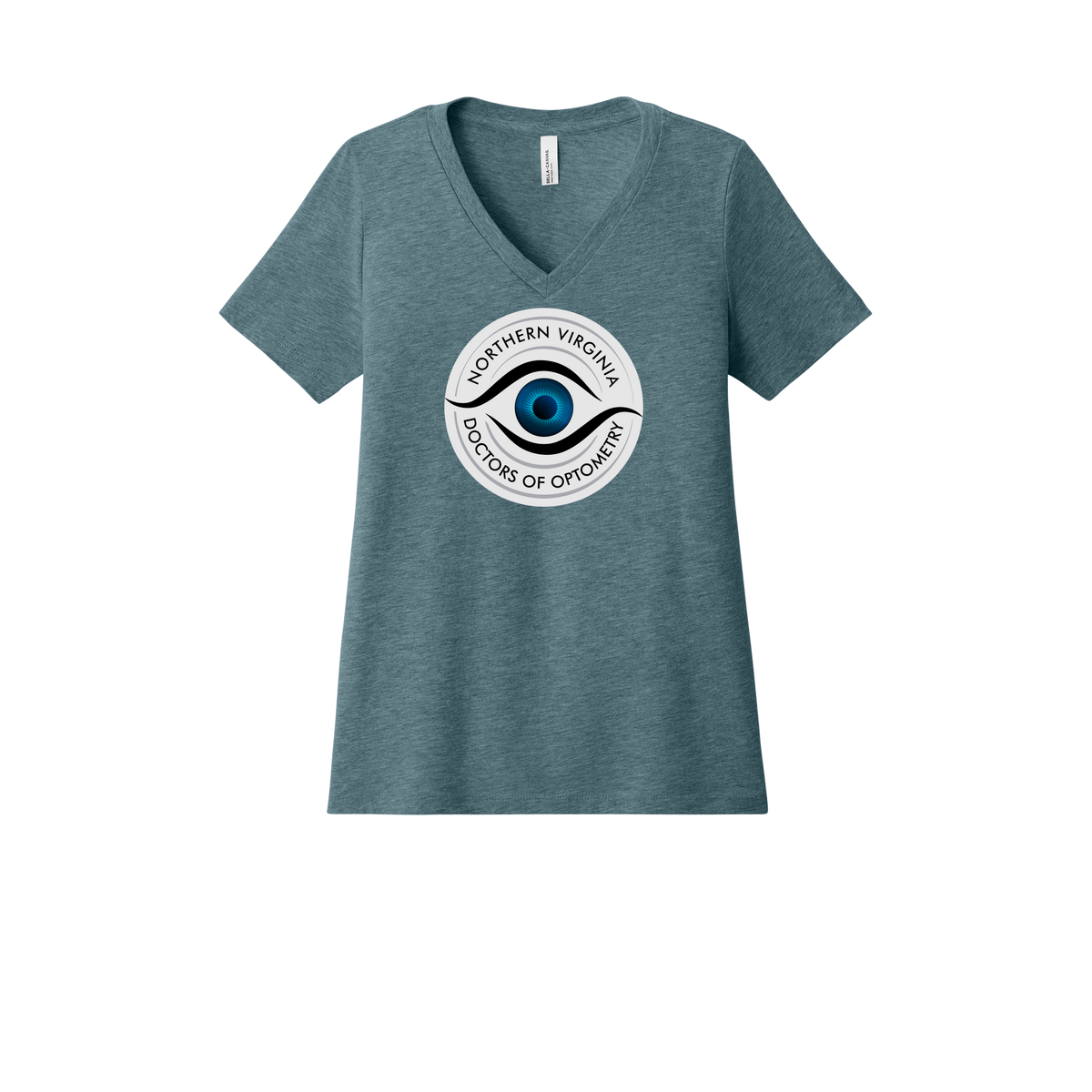 novaeyedocs-womens-relaxed-v-neck-tee-dtf-front-6405CVC-heatherslate-flat-front