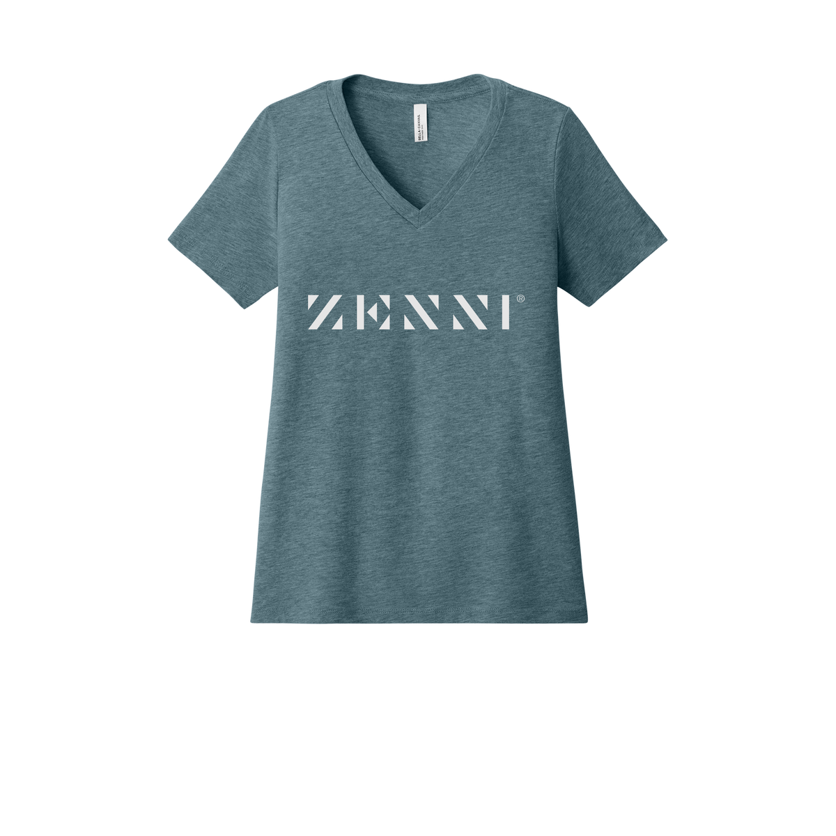 zennioptical-womens-relaxed-v-neck-tee-dtf-front-6405CVC-heatherslate-flat-front