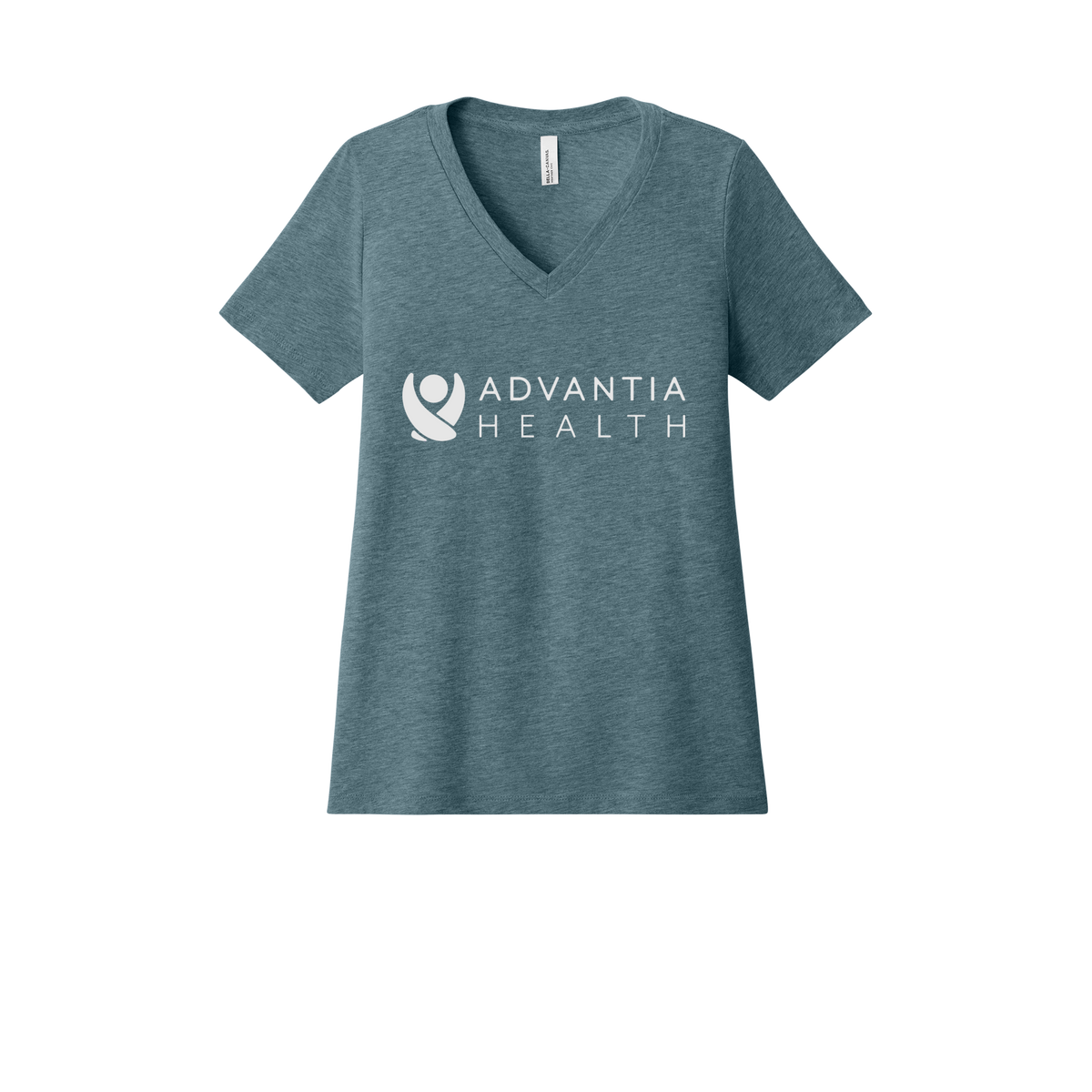 advantiahealth-womens-relaxed-v-neck-tee-dtf-front-6405CVC-heatherslate-flat-front