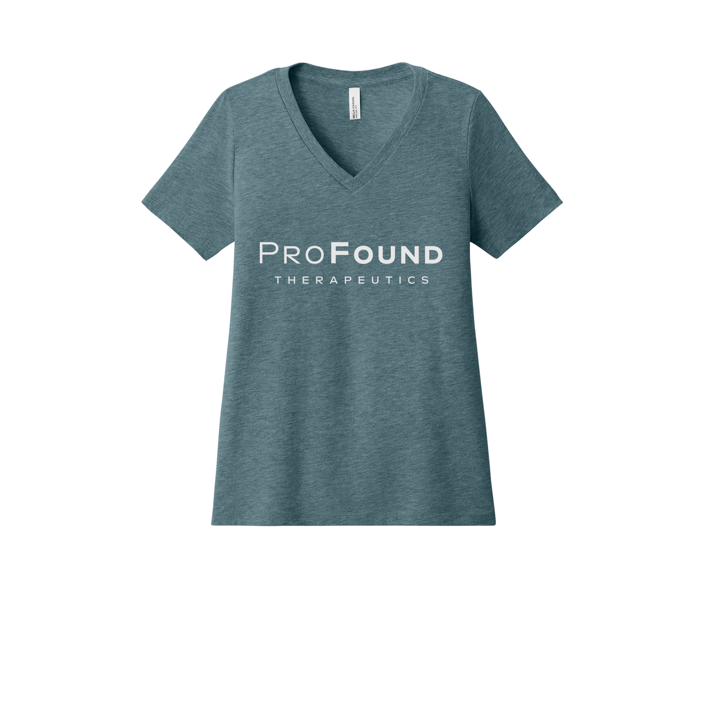 profoundtx-womens-relaxed-v-neck-tee-dtf-front-6405CVC-heatherslate-flat-front