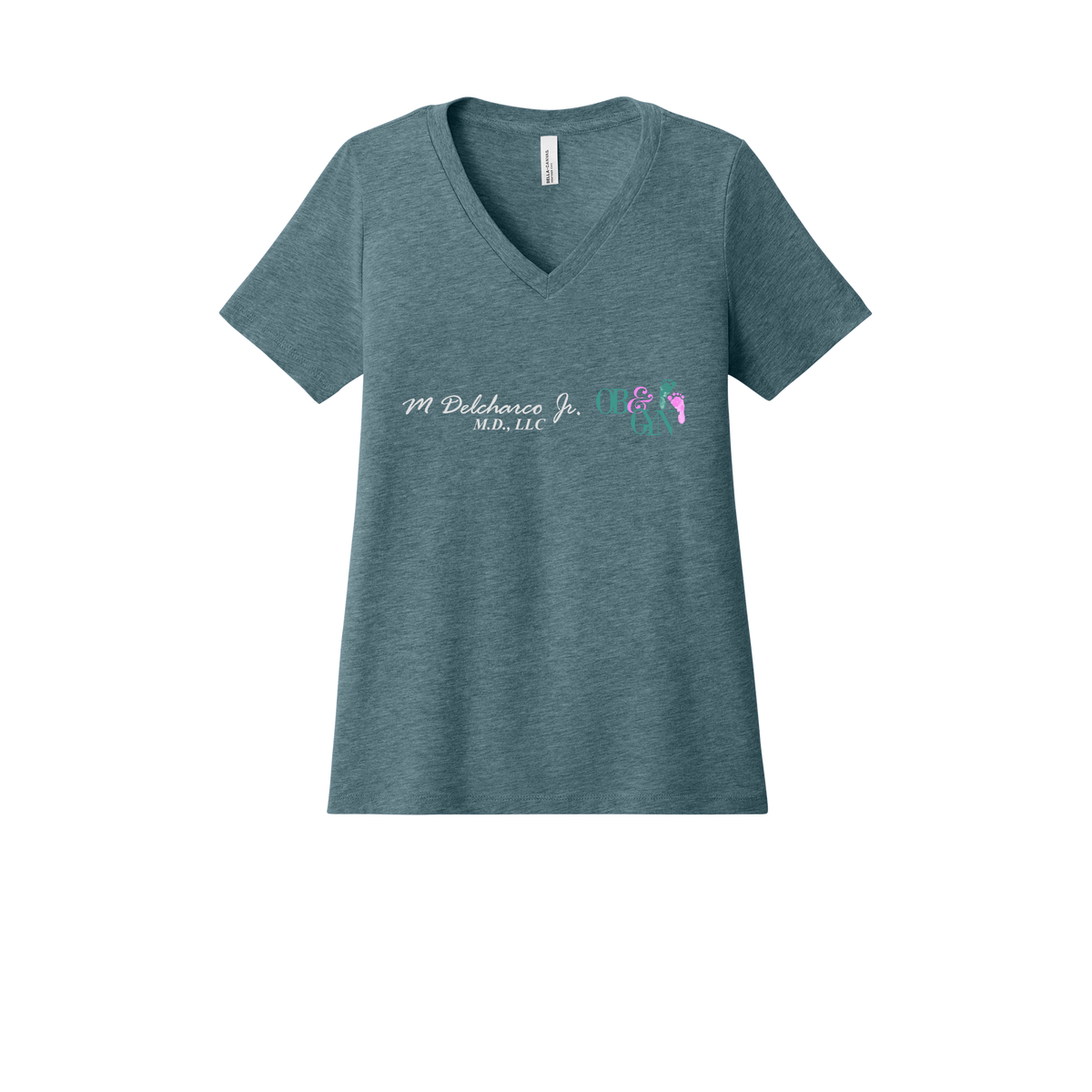 delcharco-womens-relaxed-v-neck-tee-dtf-front-6405CVC-heatherslate-flat-front