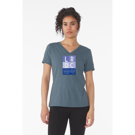 littlerockdermatology-womens-relaxed-v-neck-tee-primary-mockup