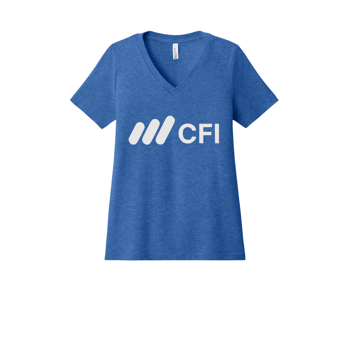 corporatefinanceinstitute-womens-relaxed-v-neck-tee-dtf-front-6405CVC-heathertrueroyal-flat-front