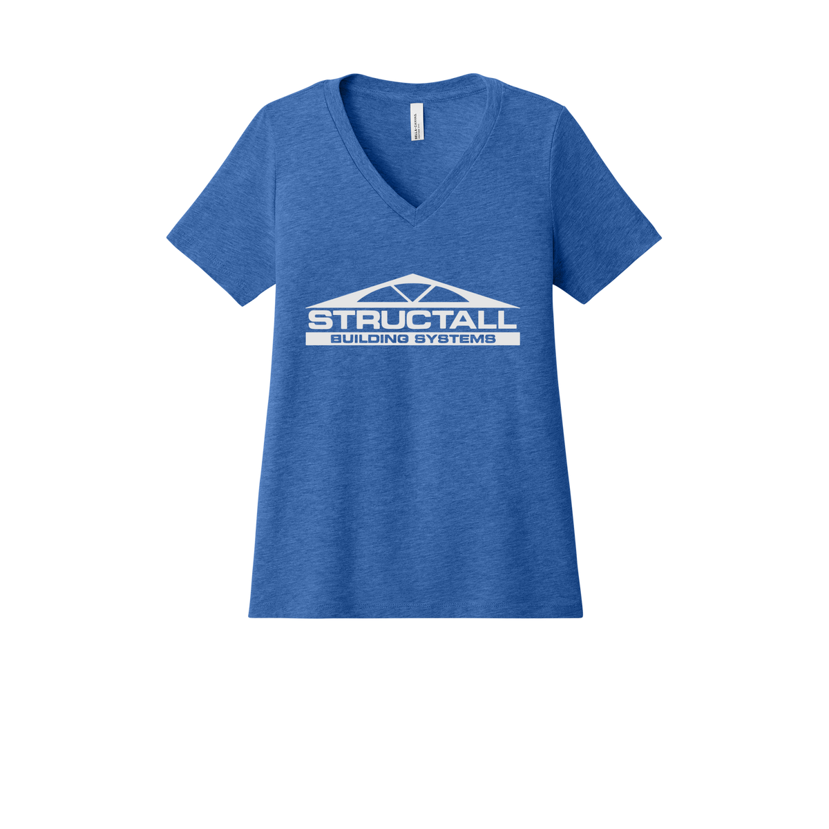 structall-womens-relaxed-v-neck-tee-dtf-front-6405CVC-heathertrueroyal-flat-front