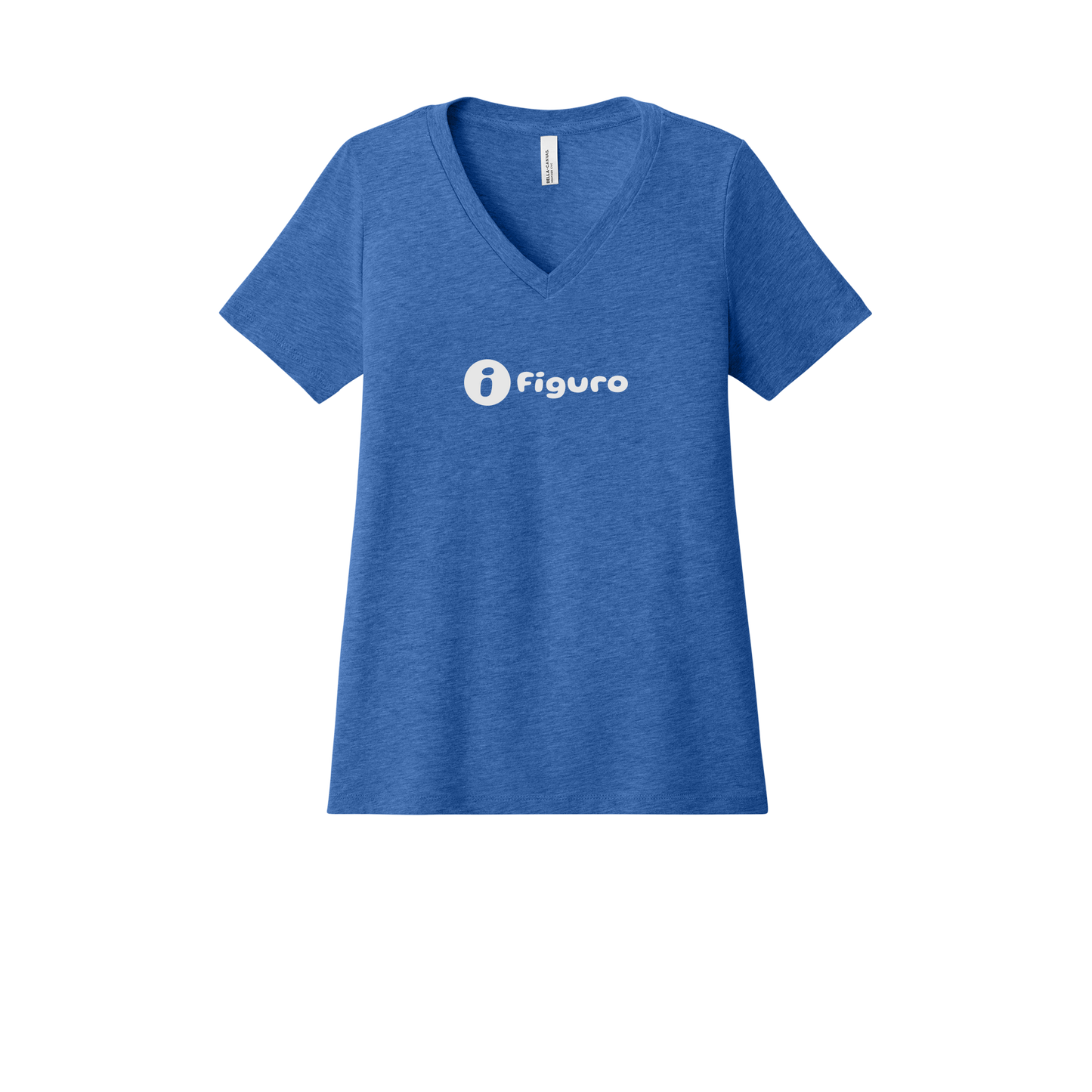 getfiguro-womens-relaxed-v-neck-tee-dtf-front-6405CVC-heathertrueroyal-flat-front