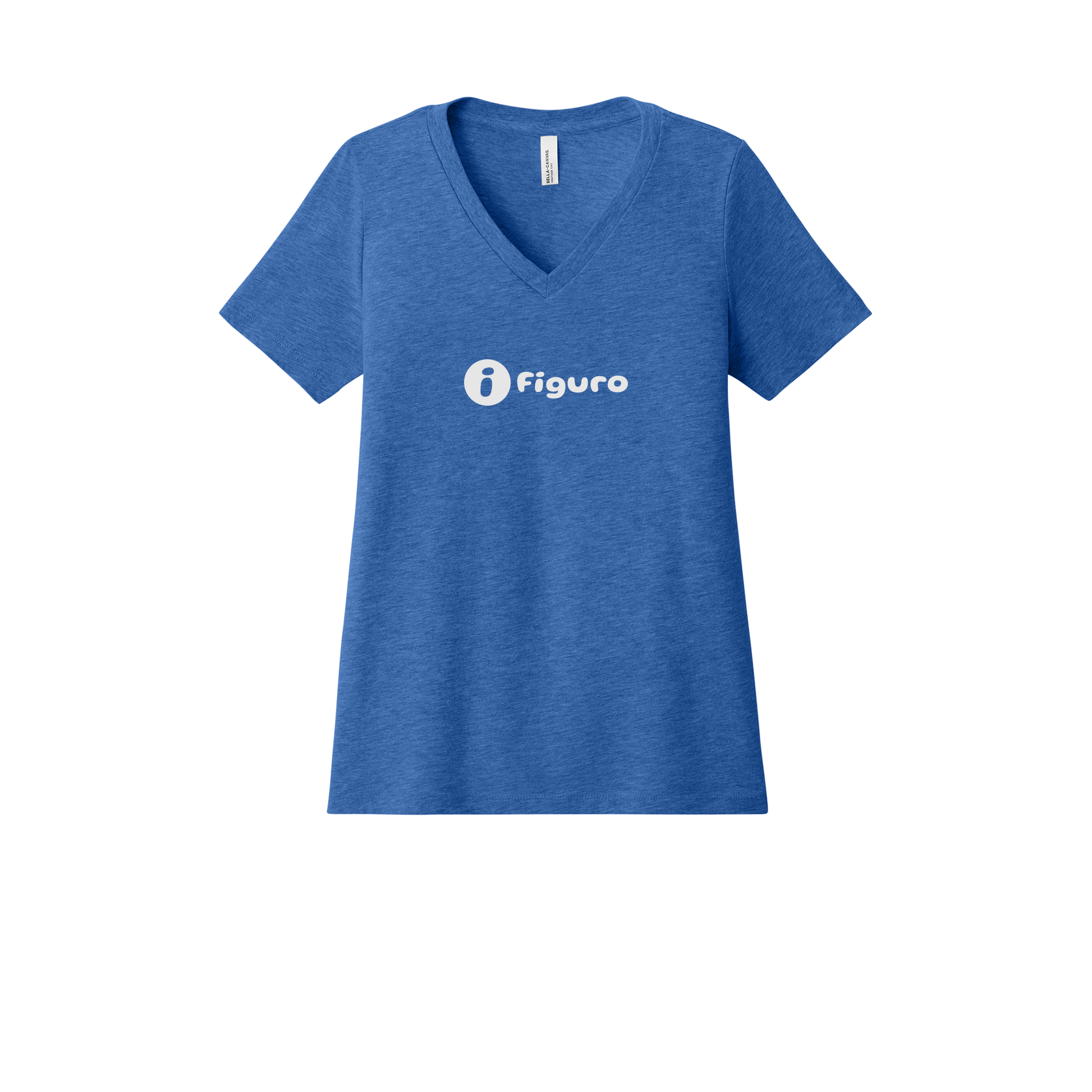 getfiguro-womens-relaxed-v-neck-tee-dtf-front-6405CVC-heathertrueroyal-flat-front