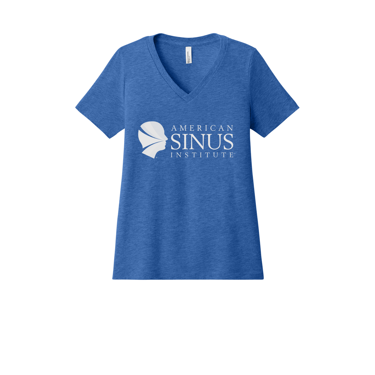 americansinus-womens-relaxed-v-neck-tee-dtf-front-6405CVC-heathertrueroyal-flat-front