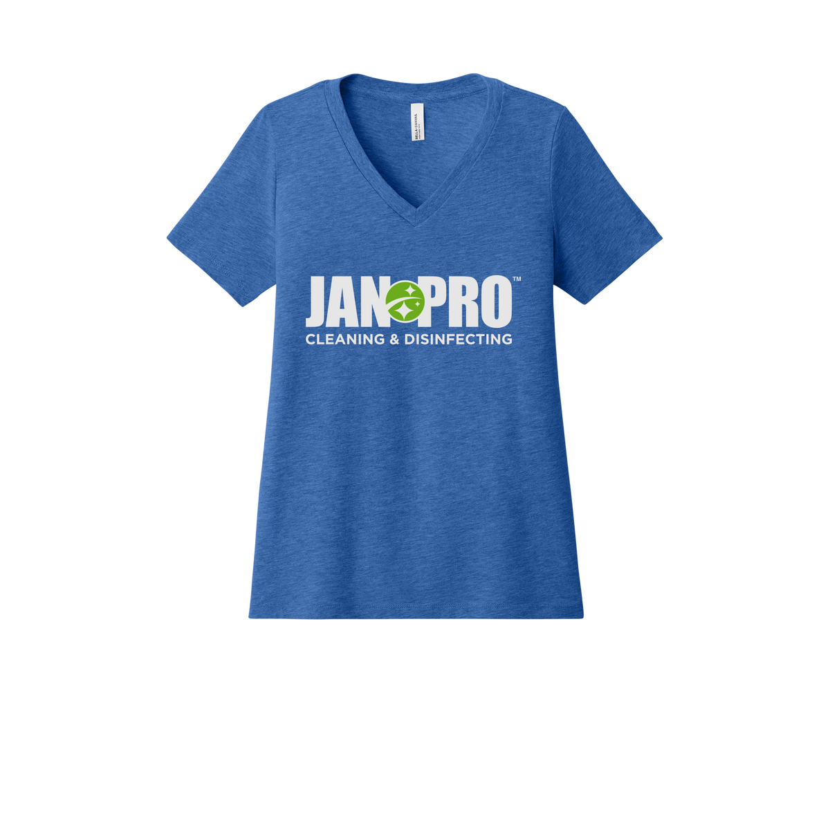 jan-pro-womens-relaxed-v-neck-tee-dtf-front-6405CVC-heathertrueroyal-flat-front