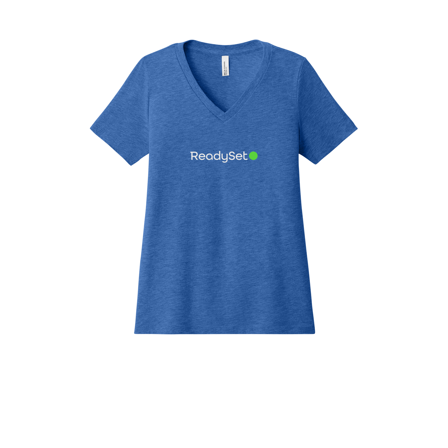 readysetsurgical-womens-relaxed-v-neck-tee-dtf-front-6405CVC-heathertrueroyal-flat-front