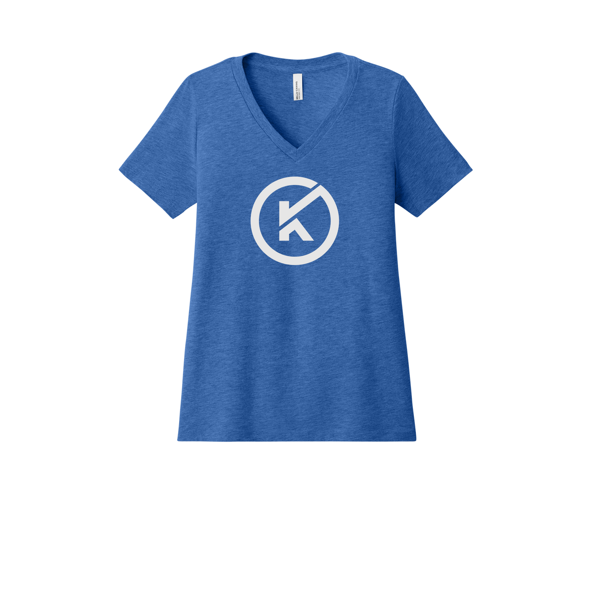 kitmanlabs-womens-relaxed-v-neck-tee-dtf-front-6405CVC-heathertrueroyal-flat-front