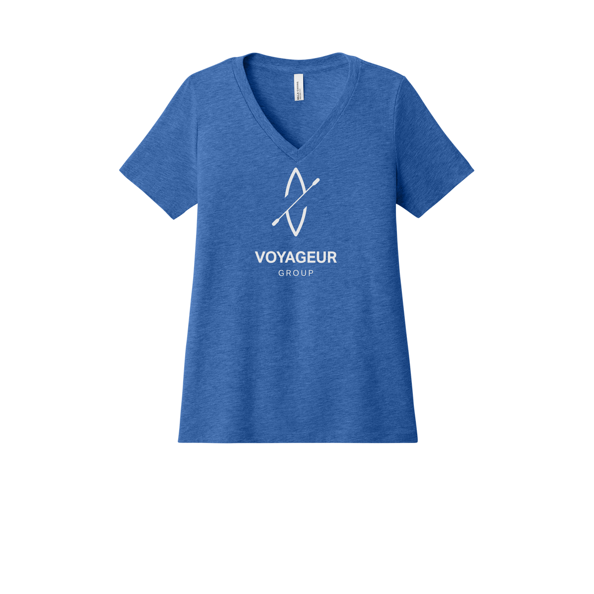 voyageurgroup-womens-relaxed-v-neck-tee-dtf-front-6405CVC-heathertrueroyal-flat-front