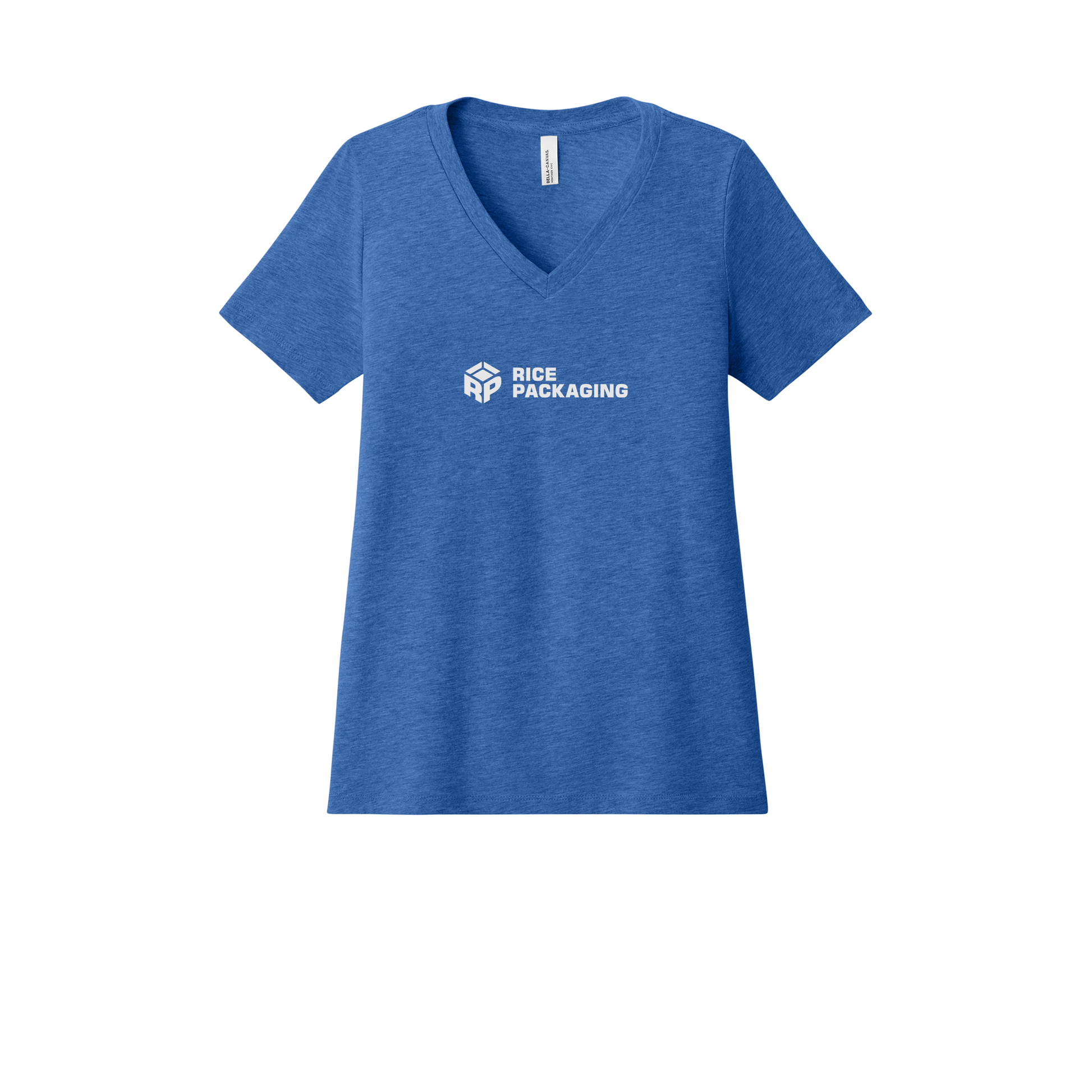 ricepackaging-womens-relaxed-v-neck-tee-dtf-front-6405CVC-heathertrueroyal-flat-front