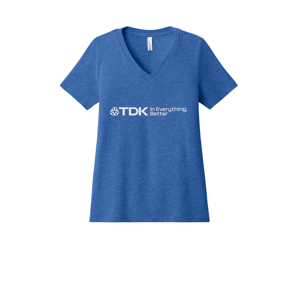 tdk-womens-relaxed-v-neck-tee-dtf-front-6405CVC-heathertrueroyal-flat-front