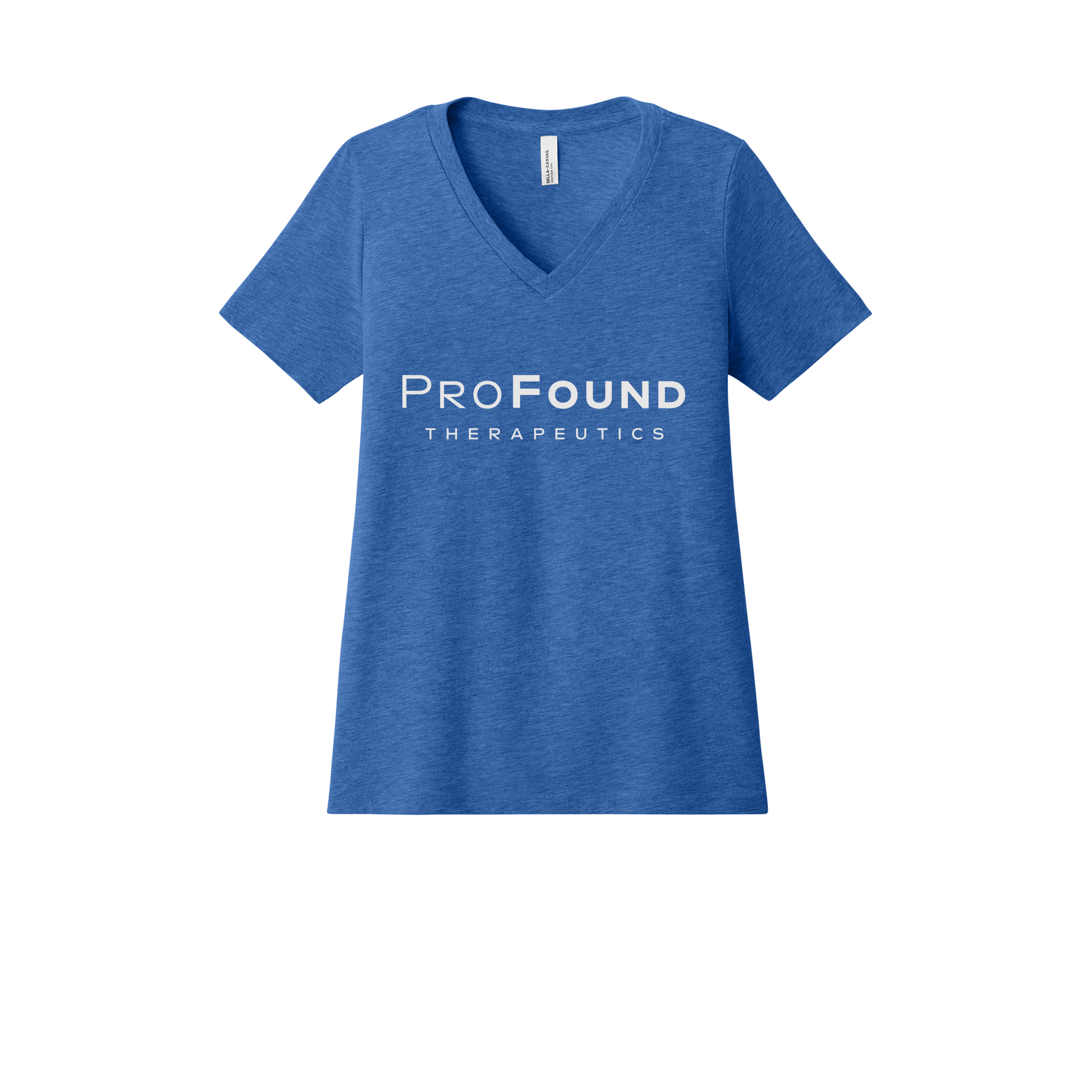 profoundtx-womens-relaxed-v-neck-tee-dtf-front-6405CVC-heathertrueroyal-flat-front