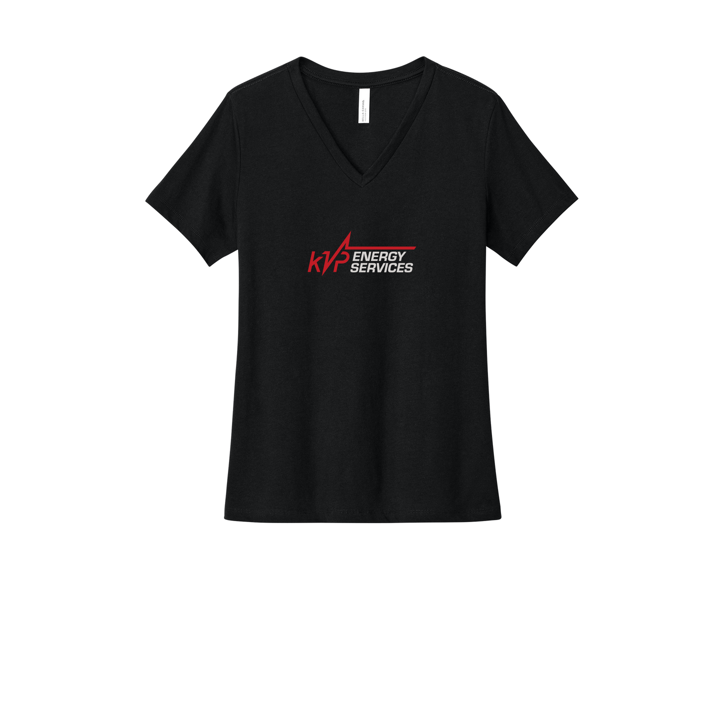 kvpenergy-womens-relaxed-v-neck-tee-dtf-front-6405CVC-solidblackblend-flat-front