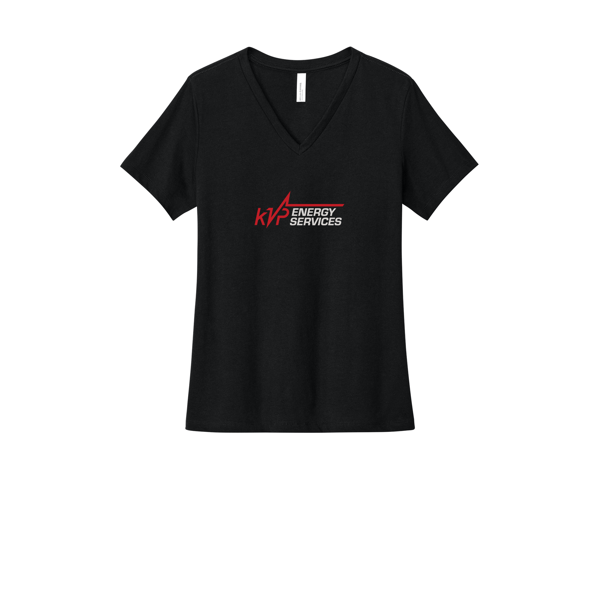 kvpenergy-womens-relaxed-v-neck-tee-dtf-front-6405CVC-solidblackblend-flat-front