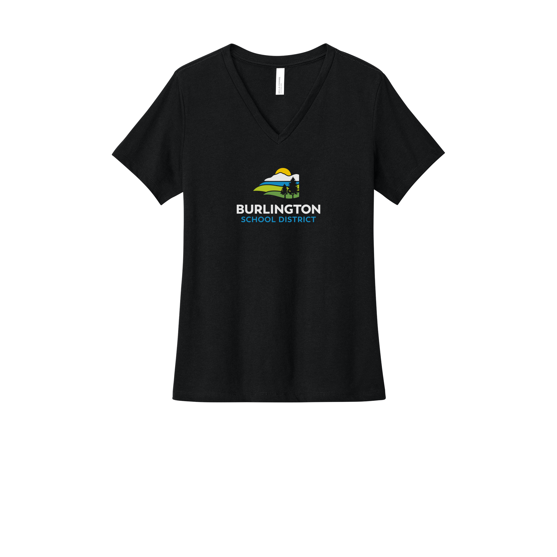 bsdvt-womens-relaxed-v-neck-tee-dtf-front-6405CVC-solidblackblend-flat-front