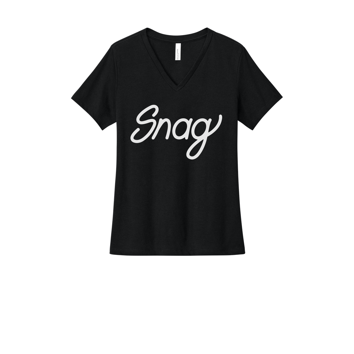 snagdelivery-womens-relaxed-v-neck-tee-dtf-front-6405CVC-solidblackblend-flat-front