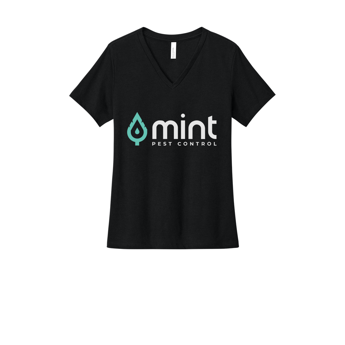 mintpest-womens-relaxed-v-neck-tee-dtf-front-6405CVC-solidblackblend-flat-front