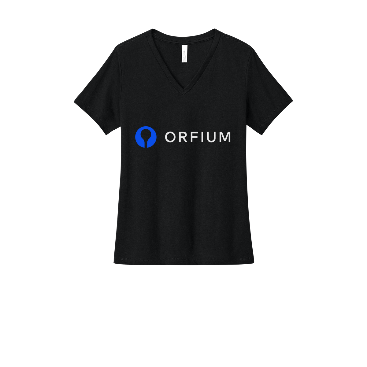 orfium-womens-relaxed-v-neck-tee-dtf-front-6405CVC-solidblackblend-flat-front