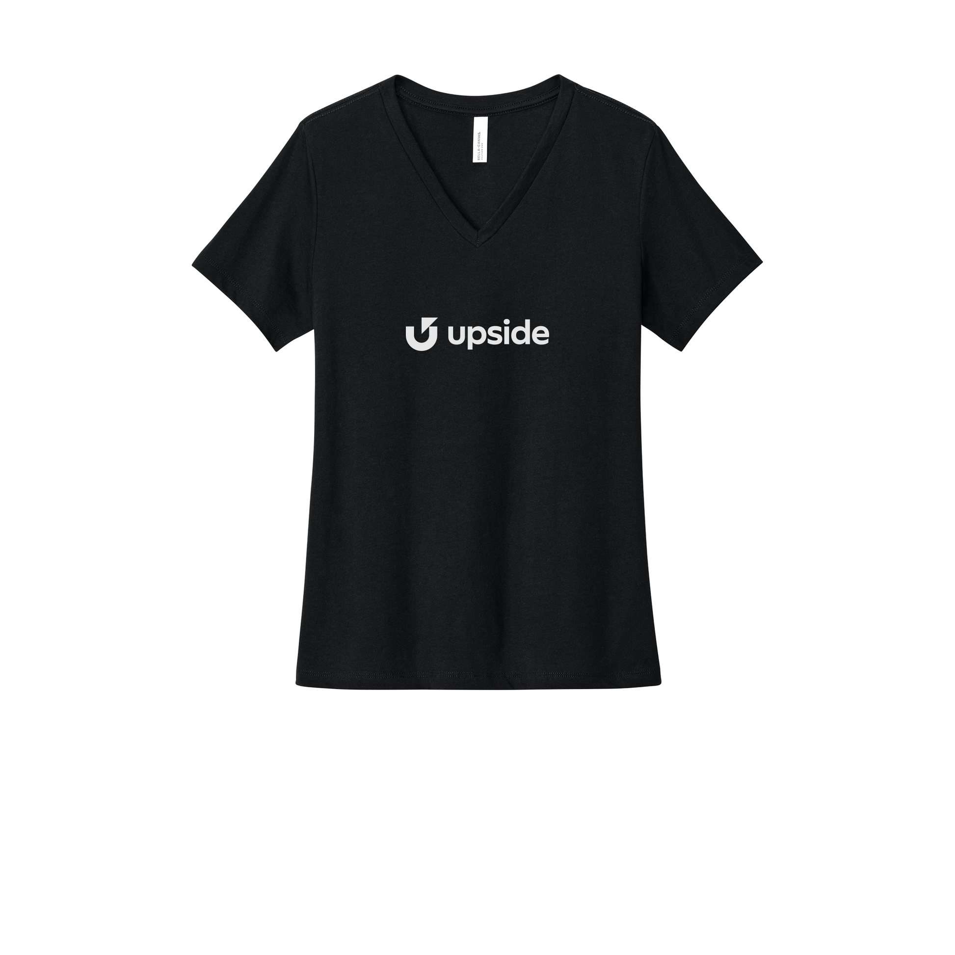 upside-womens-relaxed-v-neck-tee-dtf-front-6405CVC-solidblackblend-flat-front