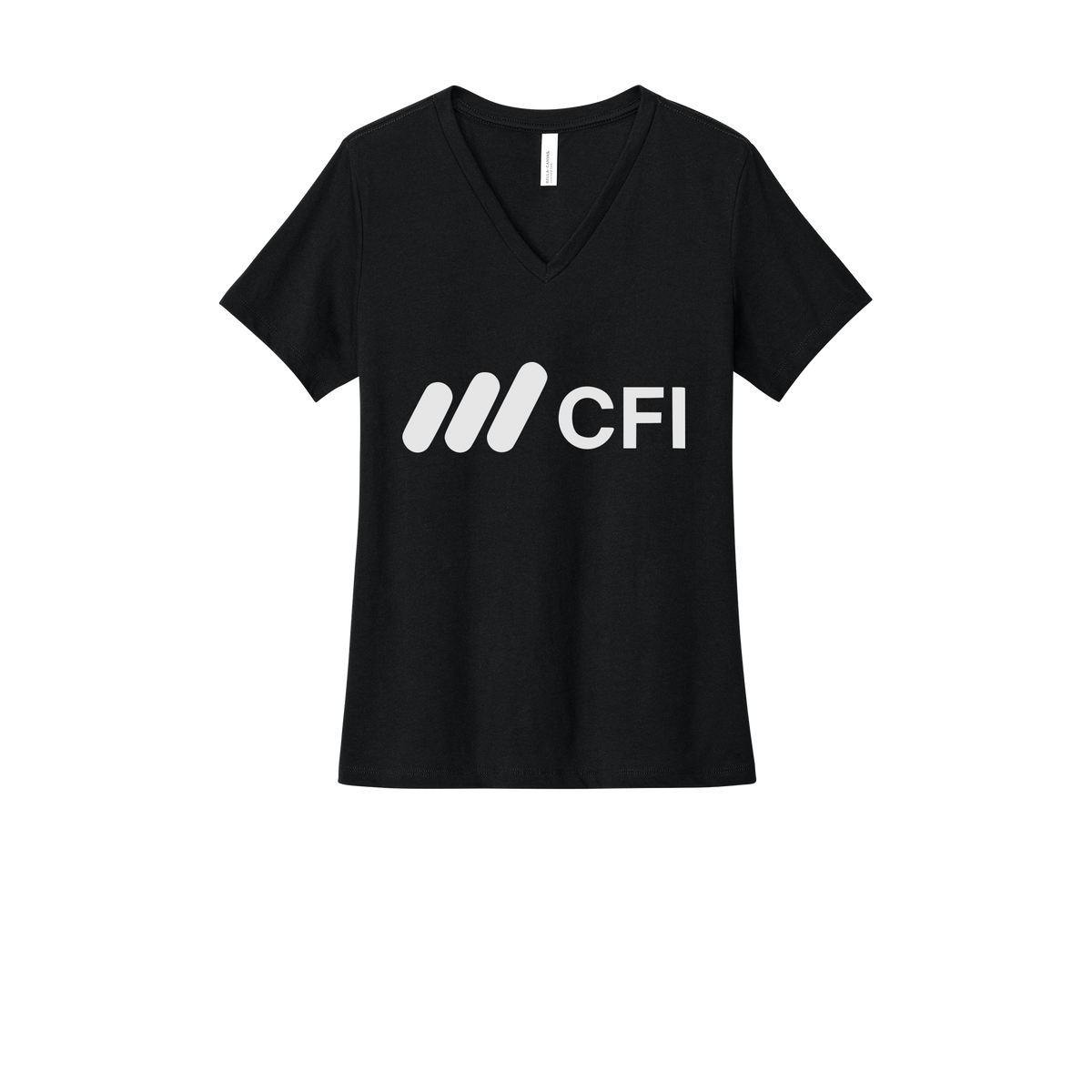 corporatefinanceinstitute-womens-relaxed-v-neck-tee-dtf-front-6405CVC-solidblackblend-flat-front