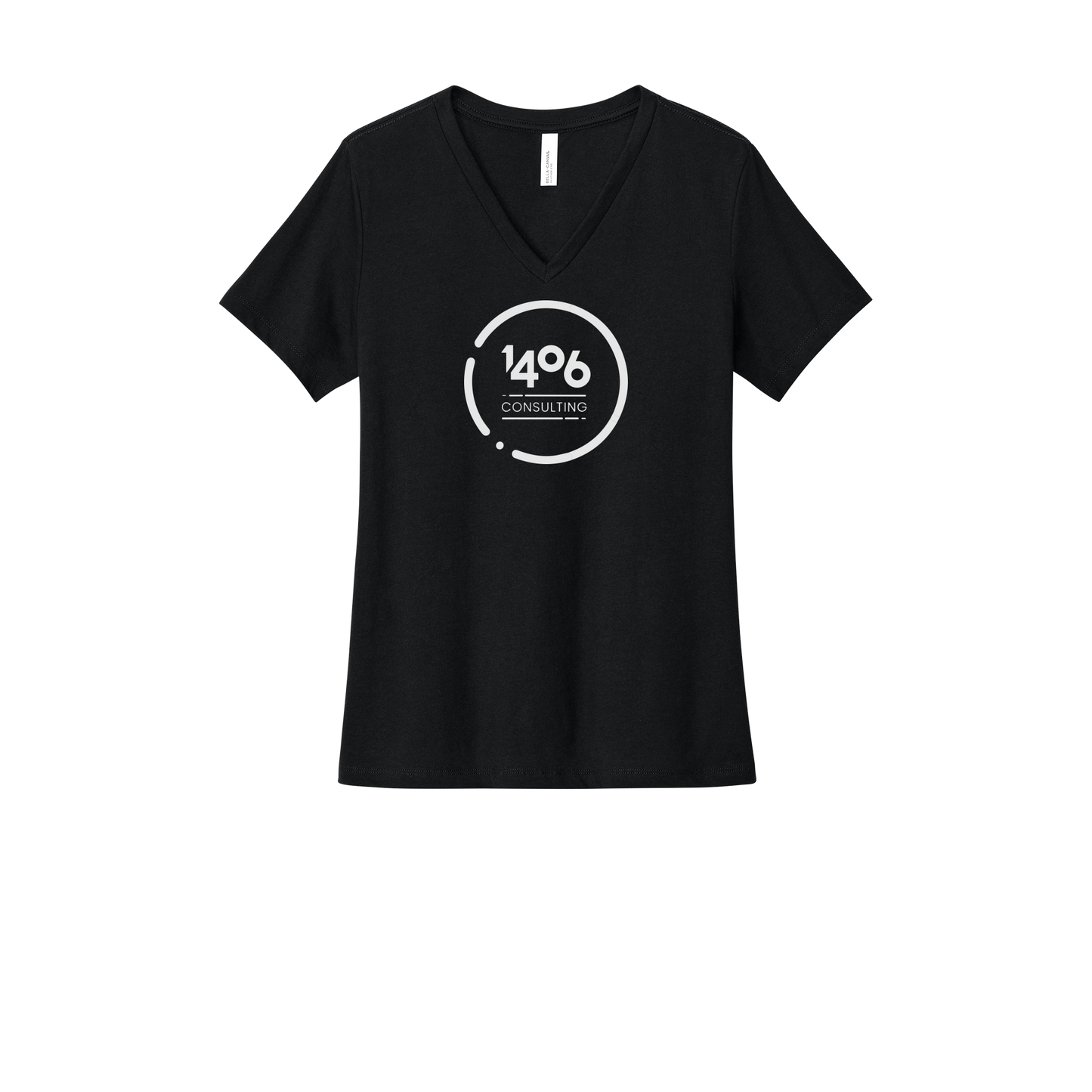 1406consulting-womens-relaxed-v-neck-tee-dtf-front-6405CVC-solidblackblend-flat-front