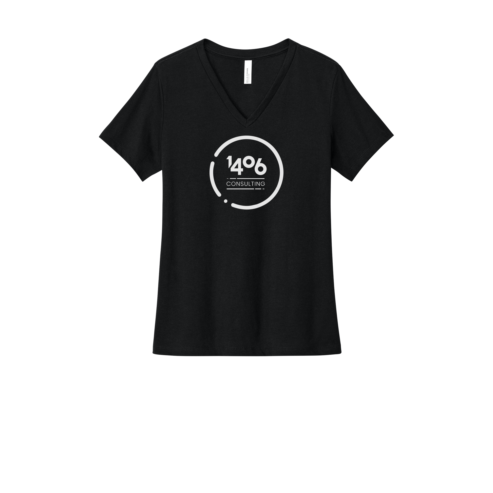 1406consulting-womens-relaxed-v-neck-tee-dtf-front-6405CVC-solidblackblend-flat-front