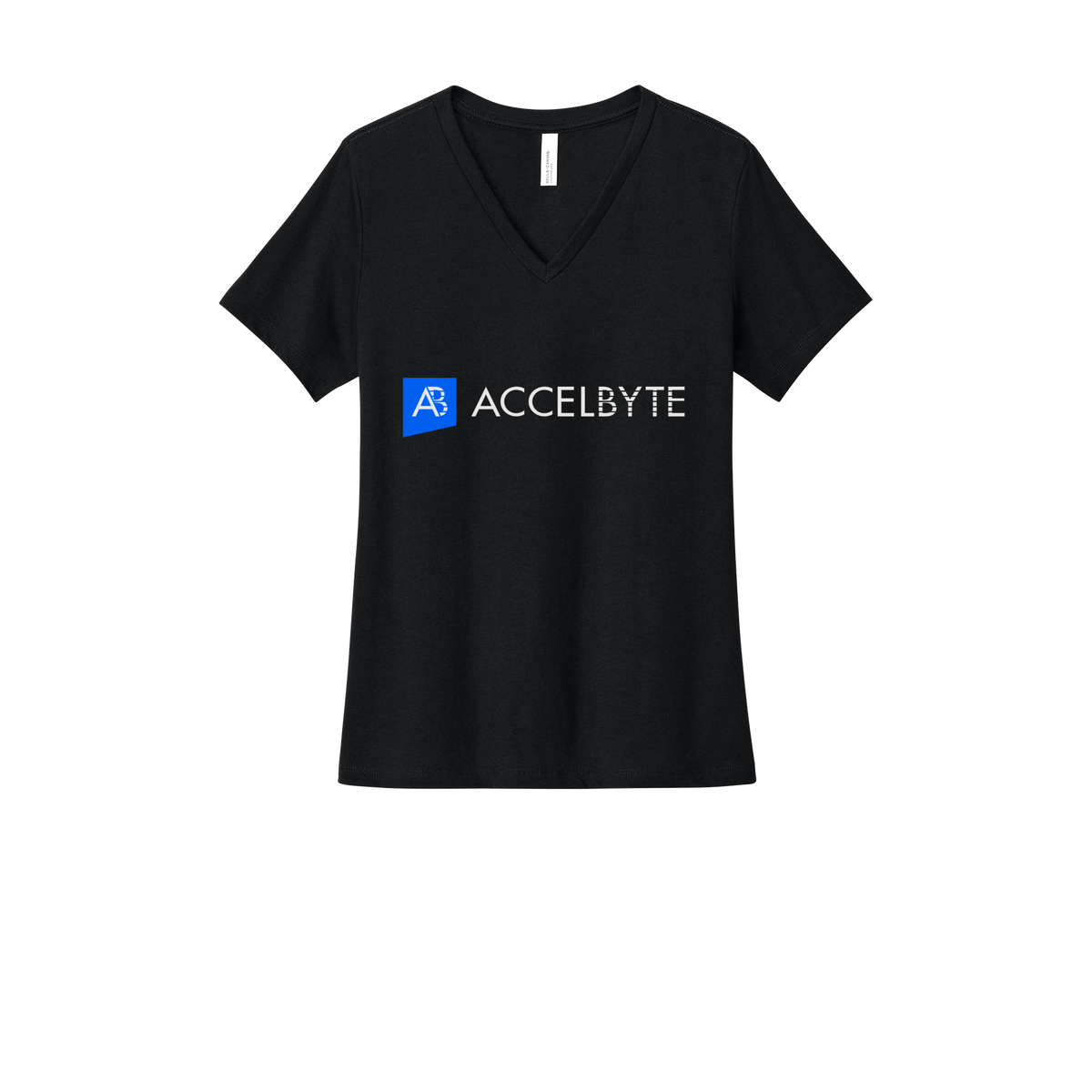 accelbyte-womens-relaxed-v-neck-tee-dtf-front-6405CVC-solidblackblend-flat-front