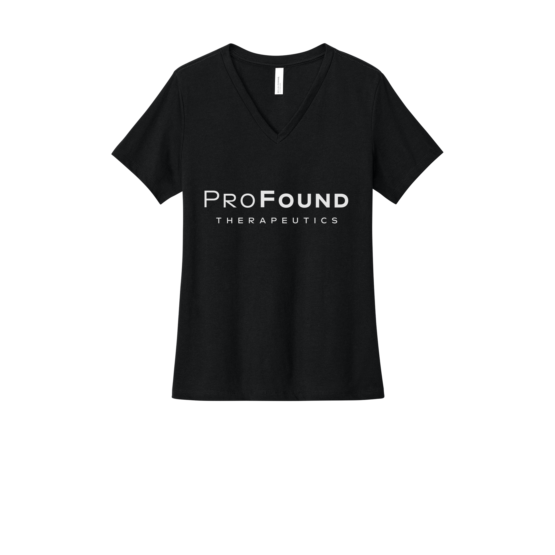 profoundtx-womens-relaxed-v-neck-tee-dtf-front-6405CVC-solidblackblend-flat-front