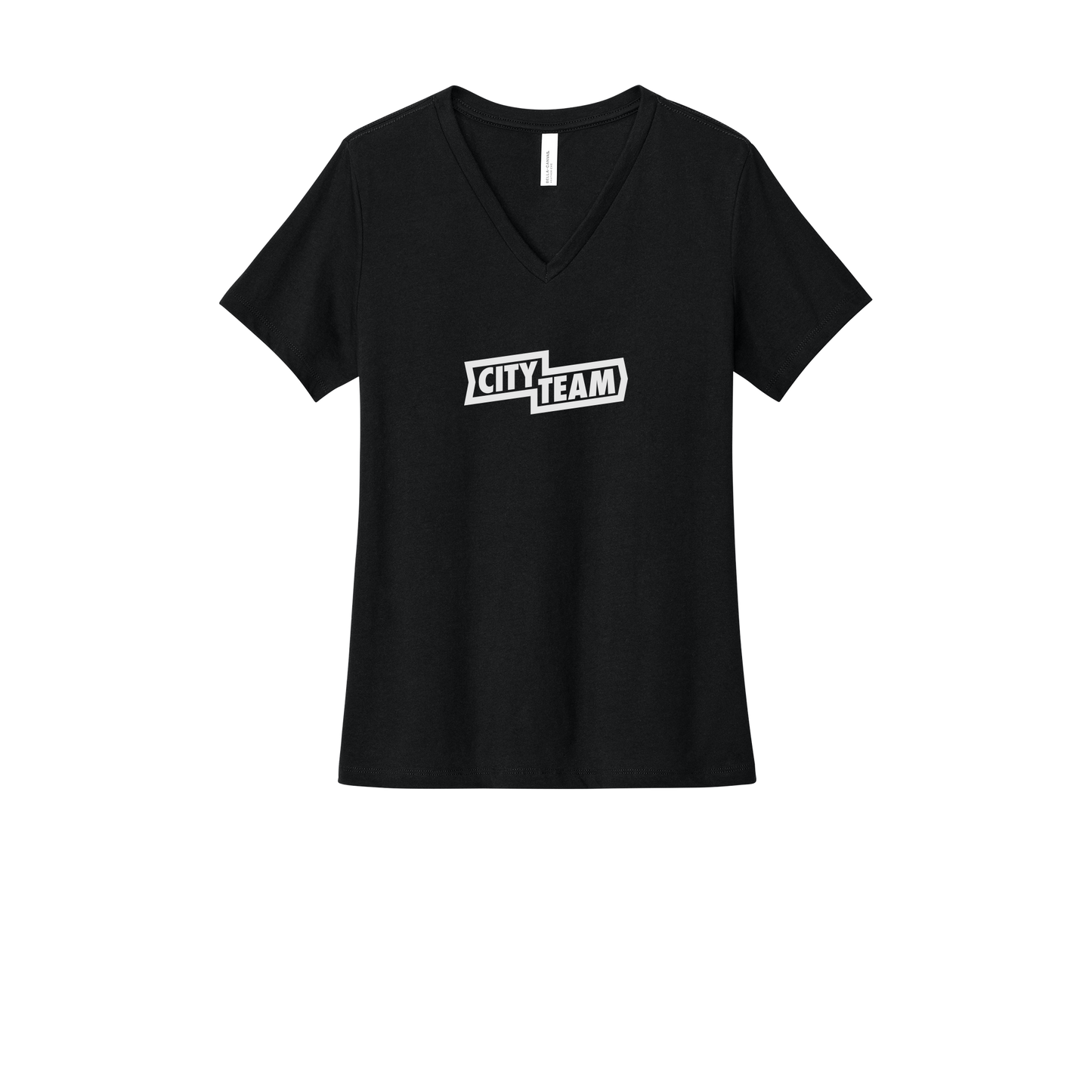 cityteam-womens-relaxed-v-neck-tee-dtf-front-6405CVC-solidblackblend-flat-front