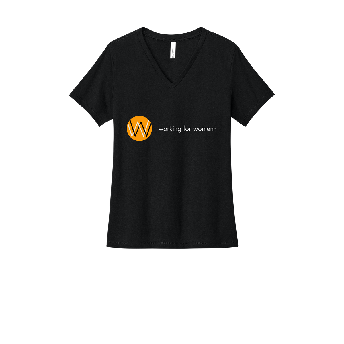 workingforwomen-womens-relaxed-v-neck-tee-dtf-front-6405CVC-solidblackblend-flat-front