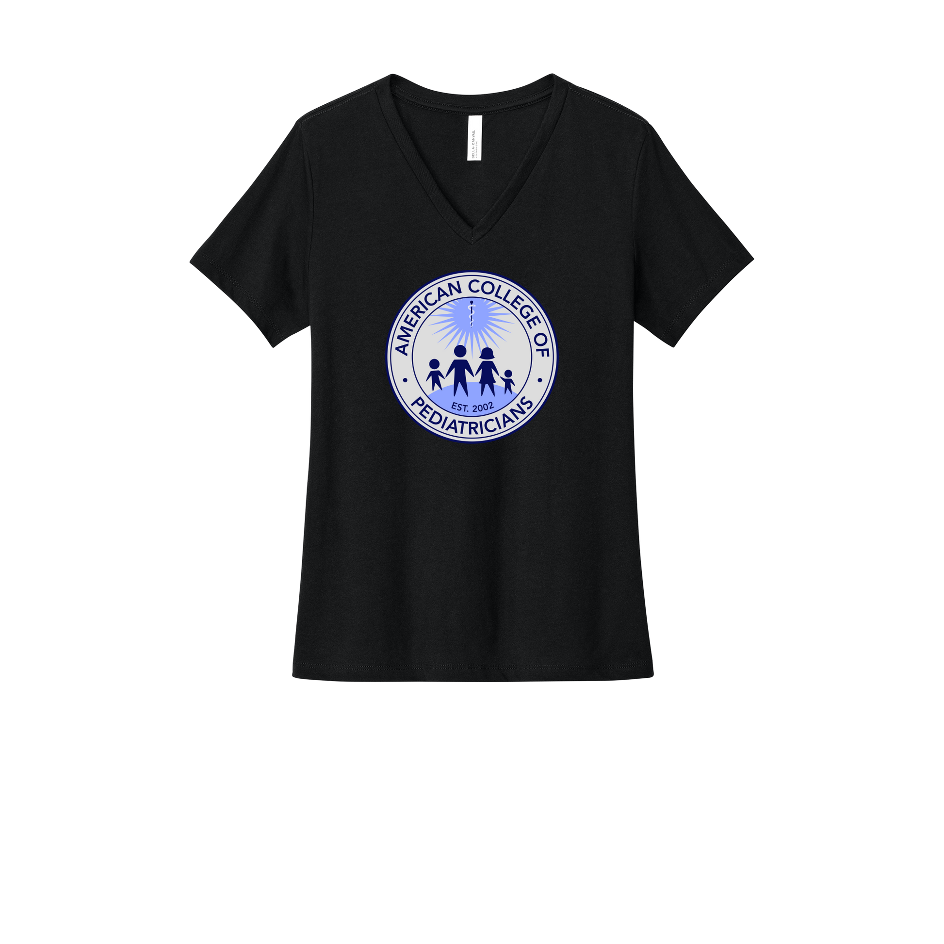 acpeds-womens-relaxed-v-neck-tee-dtf-front-6405CVC-solidblackblend-flat-front