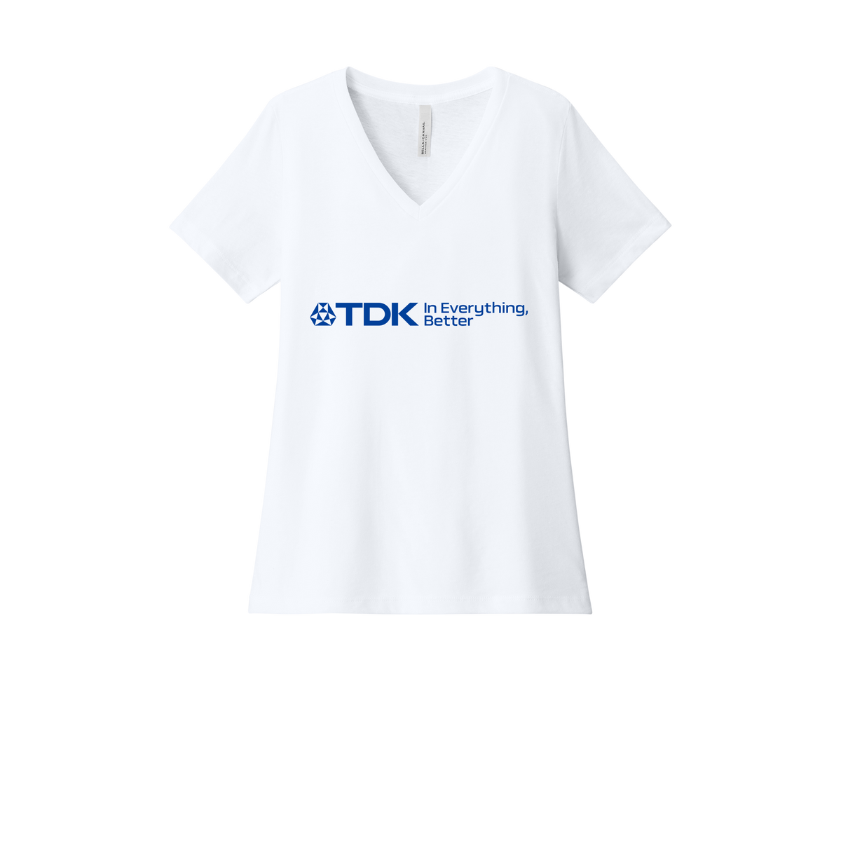 tdk-womens-relaxed-v-neck-tee-dtf-front-6405CVC-solidwhiteblend-flat-front