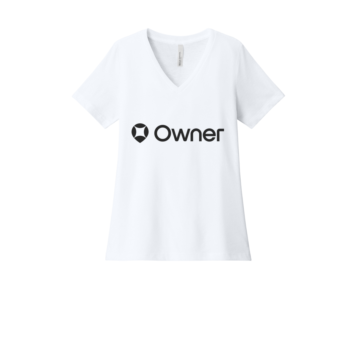 owner-womens-relaxed-v-neck-tee-dtf-front-6405CVC-solidwhiteblend-flat-front