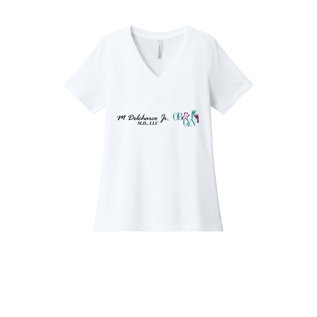 delcharco-womens-relaxed-v-neck-tee-dtf-front-6405CVC-solidwhiteblend-flat-front