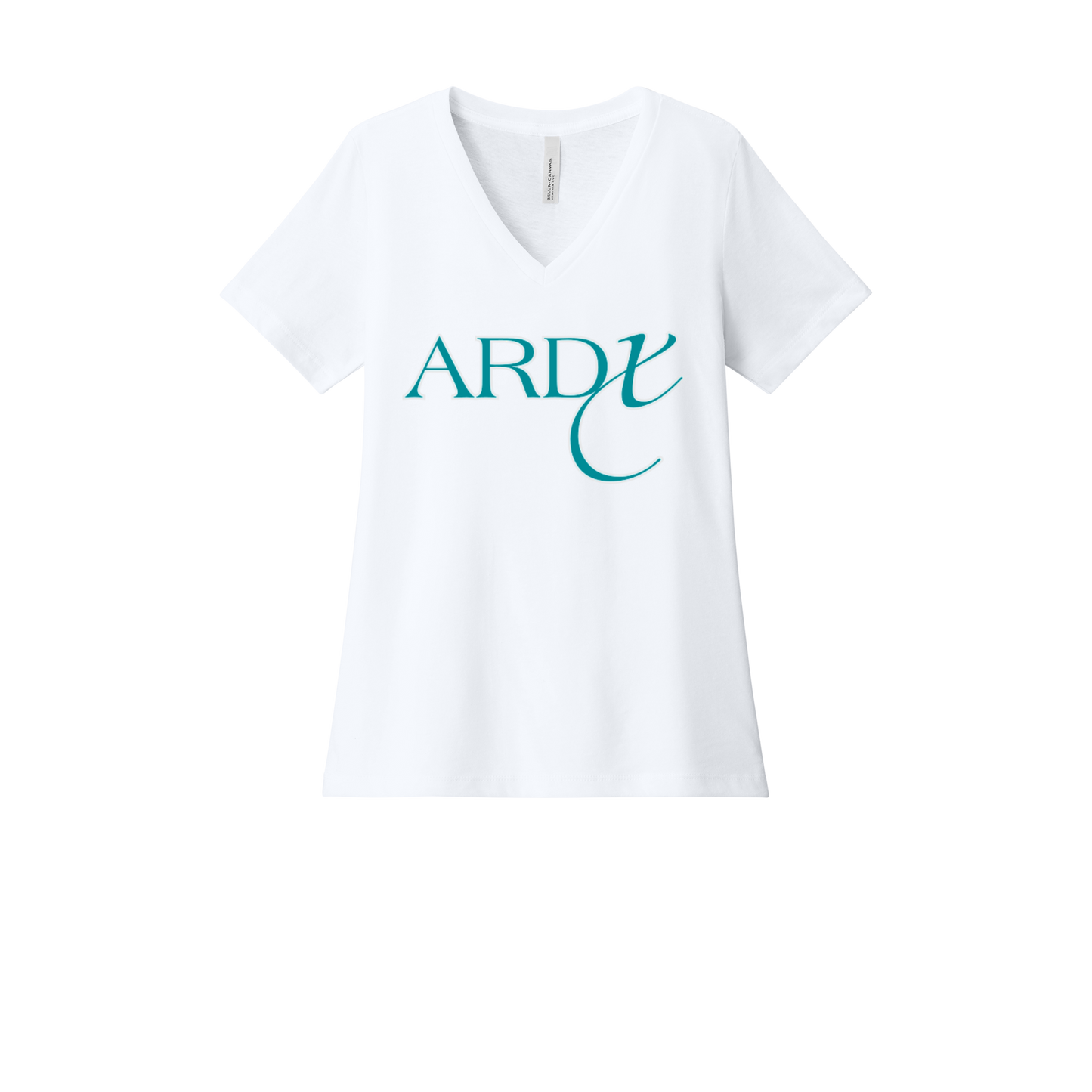 ardx-womens-relaxed-v-neck-tee-dtf-front-6405CVC-solidwhiteblend-flat-front