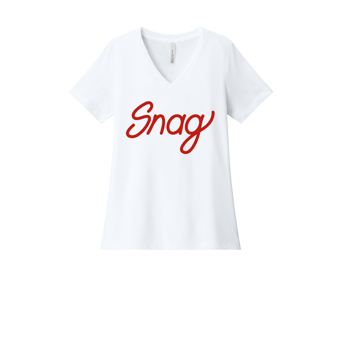 snagdelivery-womens-relaxed-v-neck-tee-dtf-front-6405CVC-solidwhiteblend-flat-front