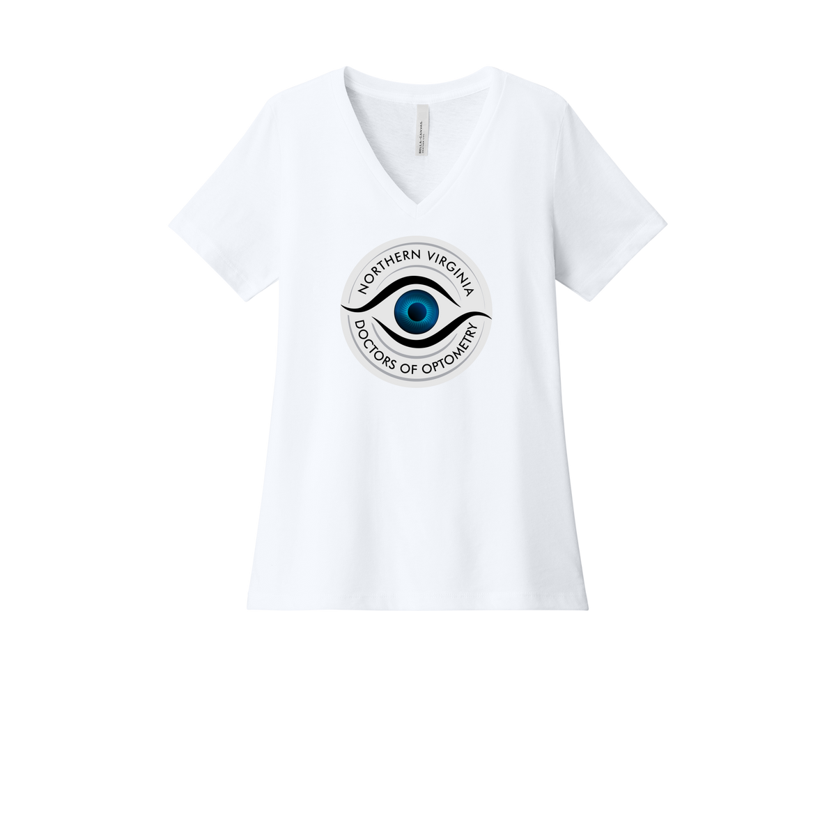 novaeyedocs-womens-relaxed-v-neck-tee-dtf-front-6405CVC-solidwhiteblend-flat-front