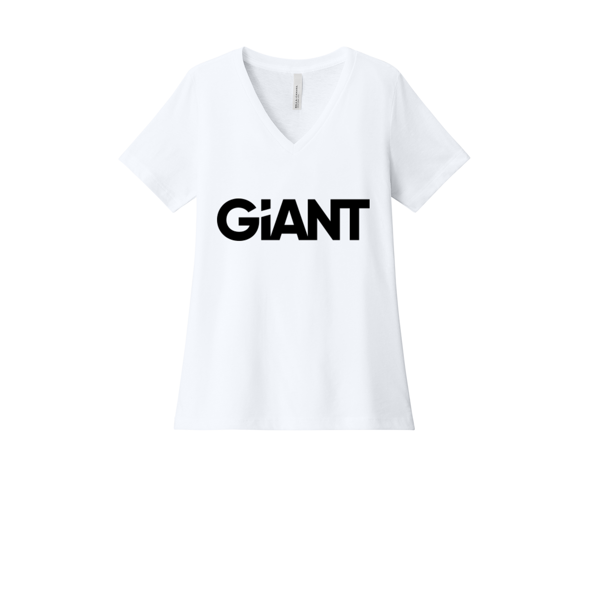 giantworldwide-womens-relaxed-v-neck-tee-dtf-front-6405CVC-solidwhiteblend-flat-front