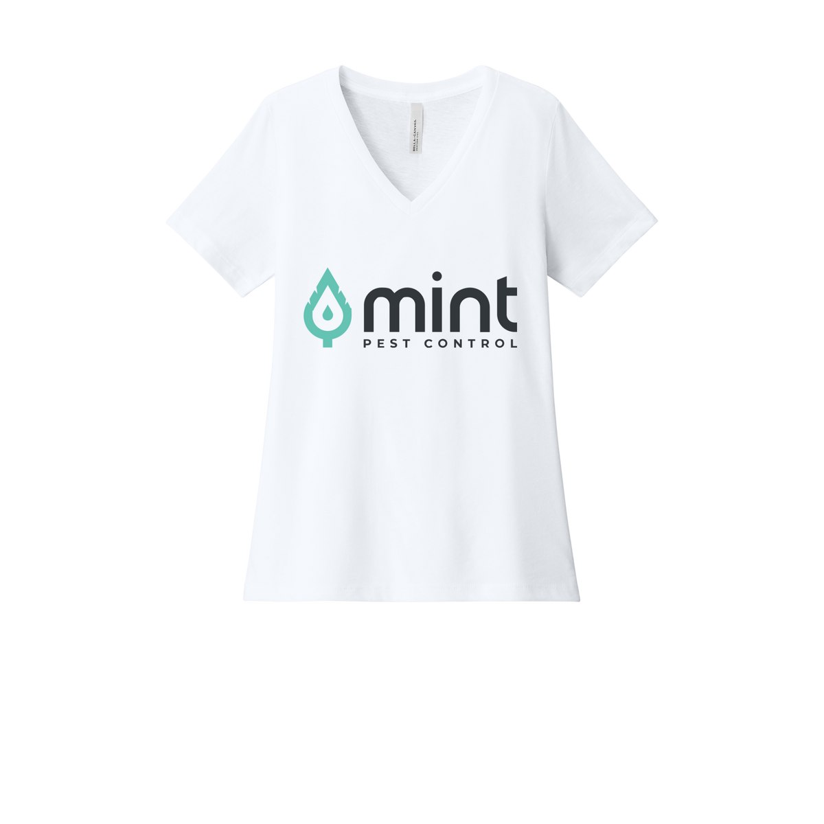 mintpest-womens-relaxed-v-neck-tee-dtf-front-6405CVC-solidwhiteblend-flat-front