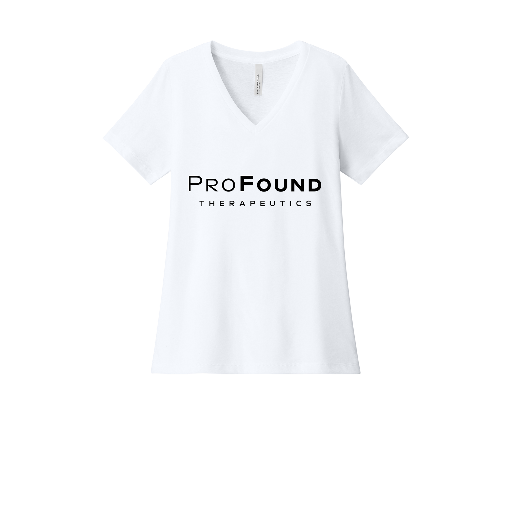 profoundtx-womens-relaxed-v-neck-tee-dtf-front-6405CVC-solidwhiteblend-flat-front