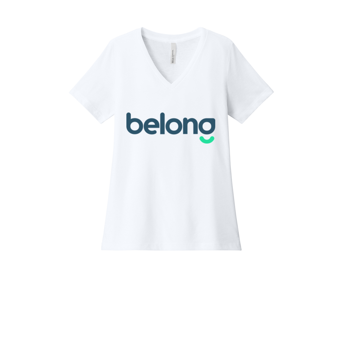 belonghome-womens-relaxed-v-neck-tee-dtf-front-6405CVC-solidwhiteblend-flat-front