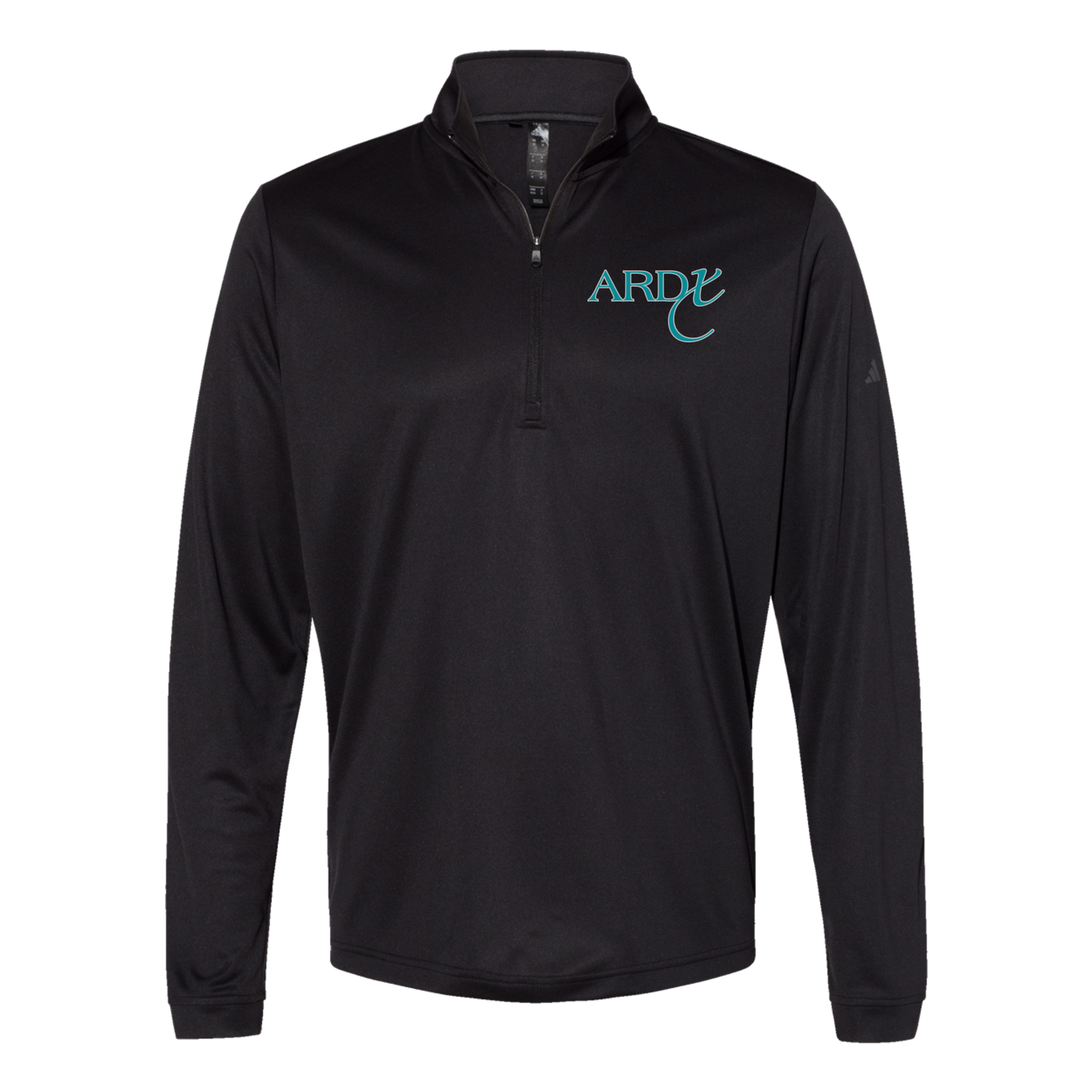ardx-adidas-quarter-zip-embroidery-leftchest-A401-black-flat-front