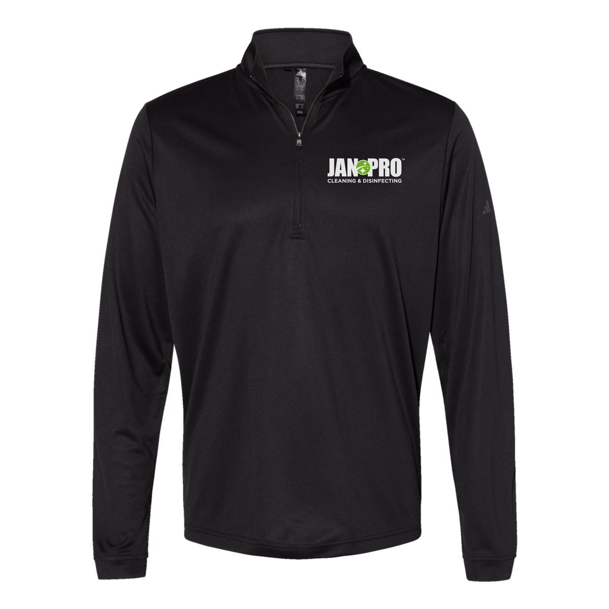 jan-pro-adidas-quarter-zip-embroidery-leftchest-A401-black-flat-front