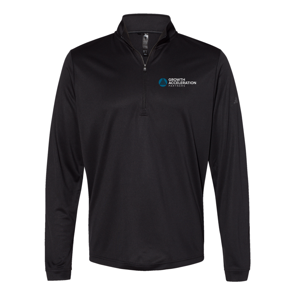 growthaccelerationpartners-adidas-quarter-zip-embroidery-leftchest-A401-black-flat-front